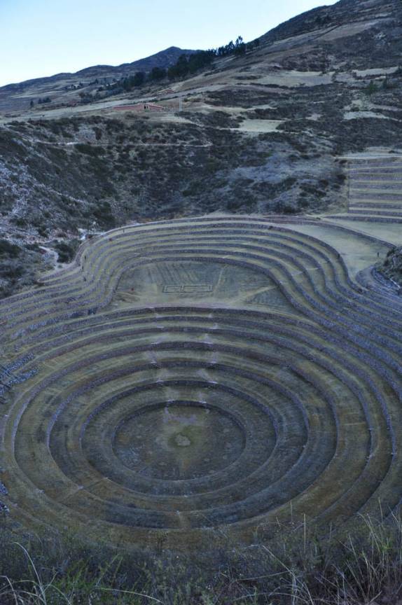 Os Terraços de Moray, laboratório agrícola dos incas, no Valle Sagrado, perto de Cusco, no Peru